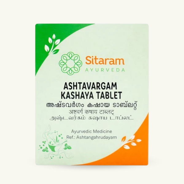 Sitaram Ayurveda, Ashtavargam Kashayam comprimidos, 50 comprimidos, suplemento ayurvedico