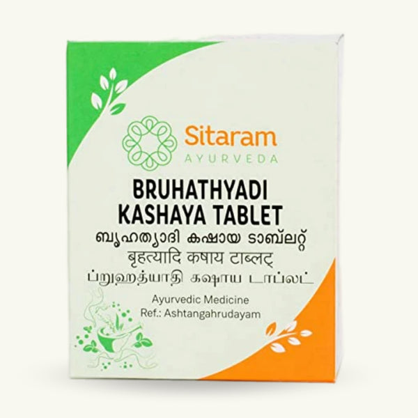 Sitaram Ayurveda, Bruhathyadi Kashayam comprimidos, 50 comprimidos, suplemento ayurvedico