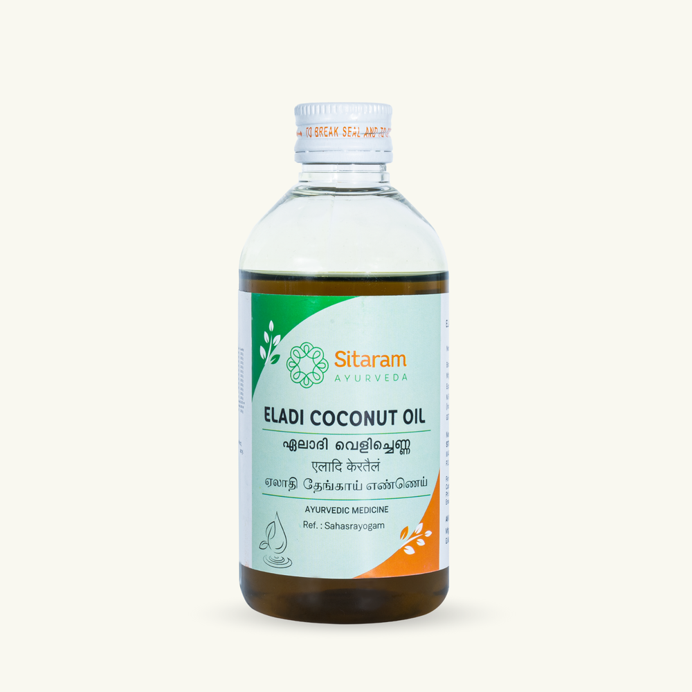 Sitaram Ayurveda, Eladi huile de coco, preparation ayurvedique classique