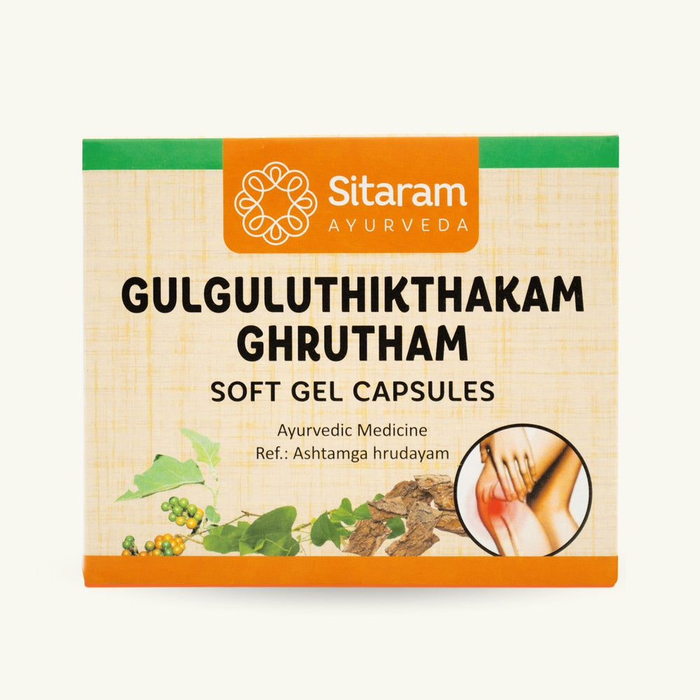Sitaram Ayurveda, Gulgulu Thiktakam Ghrutham měkké kapsle, 100 kapslí, ajurvedsky doplnek