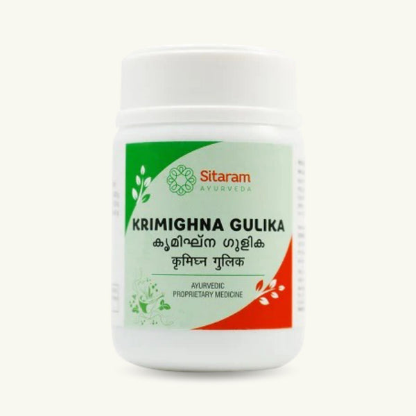 Sitaram Ayurveda, Krimighna Gulika comprimidos, 100 comprimidos, suplemento ayurvedico