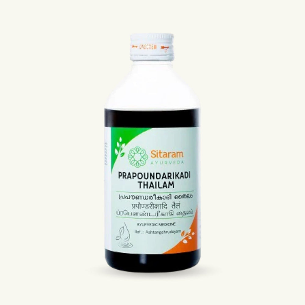 Sitaram Ayurveda, Prapoundarikadi Thailam, 200 ml, Thailam ayurvedico classico