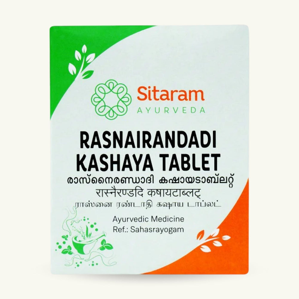 Sitaram Ayurveda, Rasnairandadi Kashayam comprimidos, 50 comprimidos, suplemento ayurvedico
