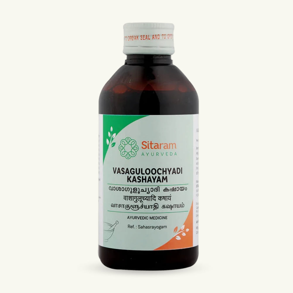Sitaram Ayurveda, Vasaguloochyadi Kashayam, 200 ml, ajurvedsko dopolnilo