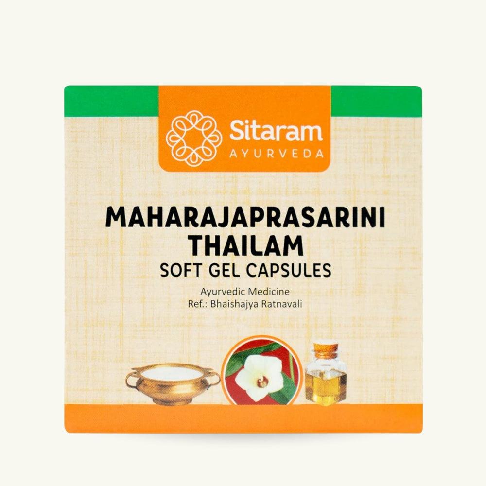 Sitaram Ayurveda, Maharaja Prasarini Thailam měkké kapsle, 100 kapslí, klasicky ajurvedsky Thailam
