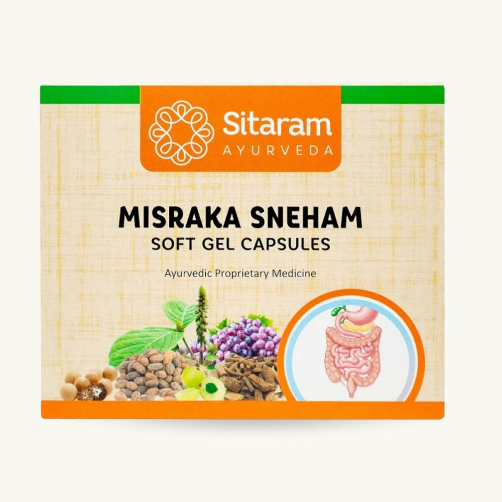 Sitaram Ayurveda, Misrakasneham Softgel, 40 cápsulas, suplemento ayurvedico